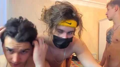 group Of handsome boyz Showing Their 10-Pounder In web camera
