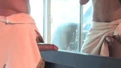 Kevin C. Cums On A Mirror afresh, Then shoots Outside!