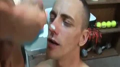 Handjob next to cute young twink