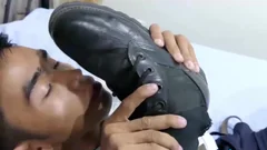 This lusty Cop likes ravishing Aroma Of His black Leather Boots