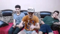 3 pretty straight Romanian boyz Go homo, Have fun On web camera, pretty asses