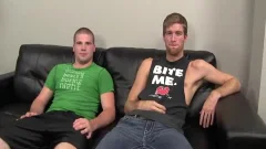 Blake Bennett pokes Griffin Matthews