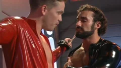 bdsm Poor twink In Shiny Catsuit fastened And banged
