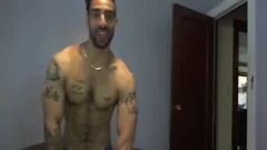 chap Strokes His naughty rod And cums In His Hand