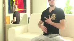 Skinny guy Jams His large dick Into A toy