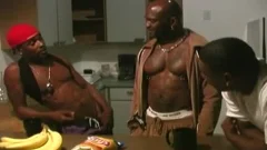 Three black men Sharing A pumped up lad