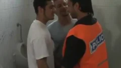 Argentinian males poke in a restroom