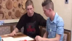 Hard slamming together with twink boy