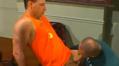coach sucks My cock, I dril his butt!