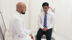 Denial ends when cock hits warm throat