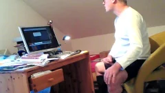 Berndis Jerking For web camera In Front Of Looking Himself On PC