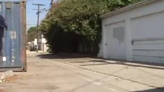 Outdoor pole smoker loves sucking