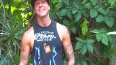 lascivious dude In Tats Whacking Off