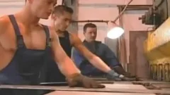 Three lascivious Mechanics fucking Hard In A hot gay trio