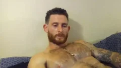 pumped up man With Oiled Body Masturbating With His Hard 10-Pounder