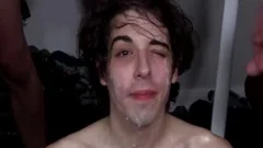 Bukkaked twink banged