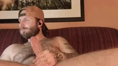 bushy guy stroking