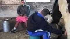 Great anal team bang In The Barn