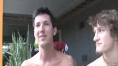 Two slim teens Lounge Around In The Pool And suck Down knob