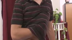 slutty boy Tommy White Jerks Off His Tool On The Table