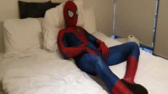 Hung tasty Spiderman discharges big Web