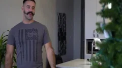 Stepson Giving daddy Some Christmas Joy