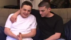 Gunner Raines pokes Kyle Brooks
