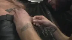 Two juicy Tattooed Leatthowdys fellowr daddies