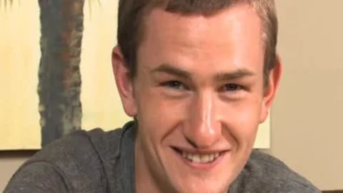 Awkward teen jerking off His Package