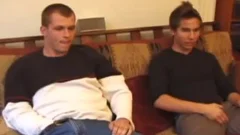 Wanking together with skinny young caucasian teen