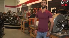 Ali Liam sexy Biker gets Edged In The Motorcycle Garage
