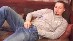 brunette dude undresses And Masturbates His 10-Pounder