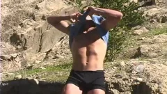 Arik Travis wanking Outdoor