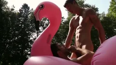 Dillon And Unknown Play Sex Games In The Pool.