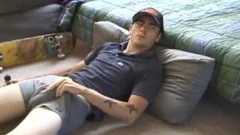 Stroking amateur Straight lad Zack
