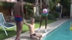 hawt Interracial homosexual twinks Outdoor slam