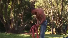 ball batter ramrod - Biker Hunk homosexual Public butt