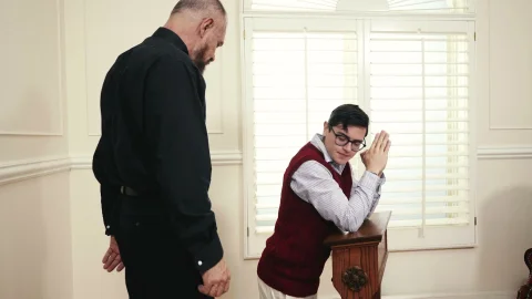 Cute altar boy gets bred by rough clergyman