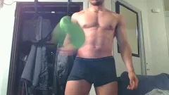 horny str8 Hunk Disguised As Luigi Shows Off And Plays With A Fleshlight