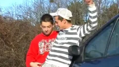 Darren And Jay Plough By The Car Outside