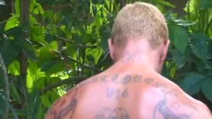 lascivious dude In Tats Whacking Off