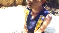 Skinny oriental's butthole receives overspread In sperm After Outdoor pound