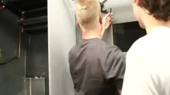 homosexual bdsm threesome - Factory movie scene