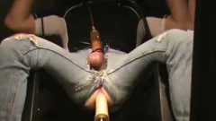 Machine pounded Thru 501's Milked To cum