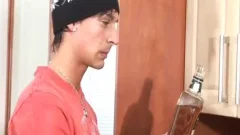 lad In Beanie Strokes His penis Solo At Home