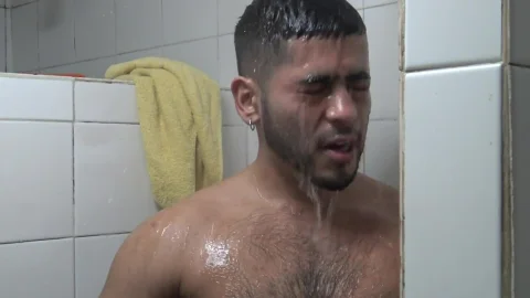 throbbing Latinos fuck In Gym Shower