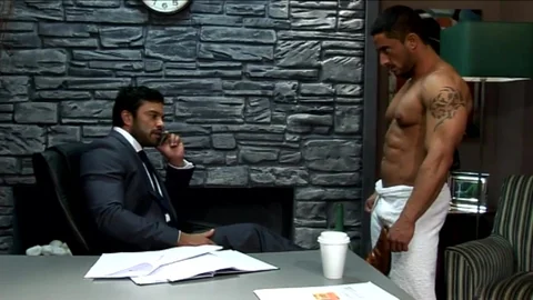 menatplay: Naked Bodies Sweating in the Office