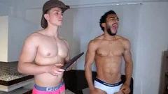 Interracial couple caresses Each Other And Uses Dildos On Their booties