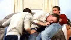 Twink bareback threesome sex tape