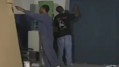 Tired Painters Take A Break And nail On The Floor